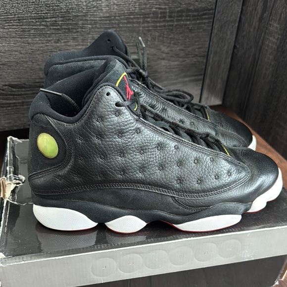 Air Jordan Men's Pre loved Retro 13 Black Varsity Red Sneakers Playoff 2011 - Picture 9 of 12